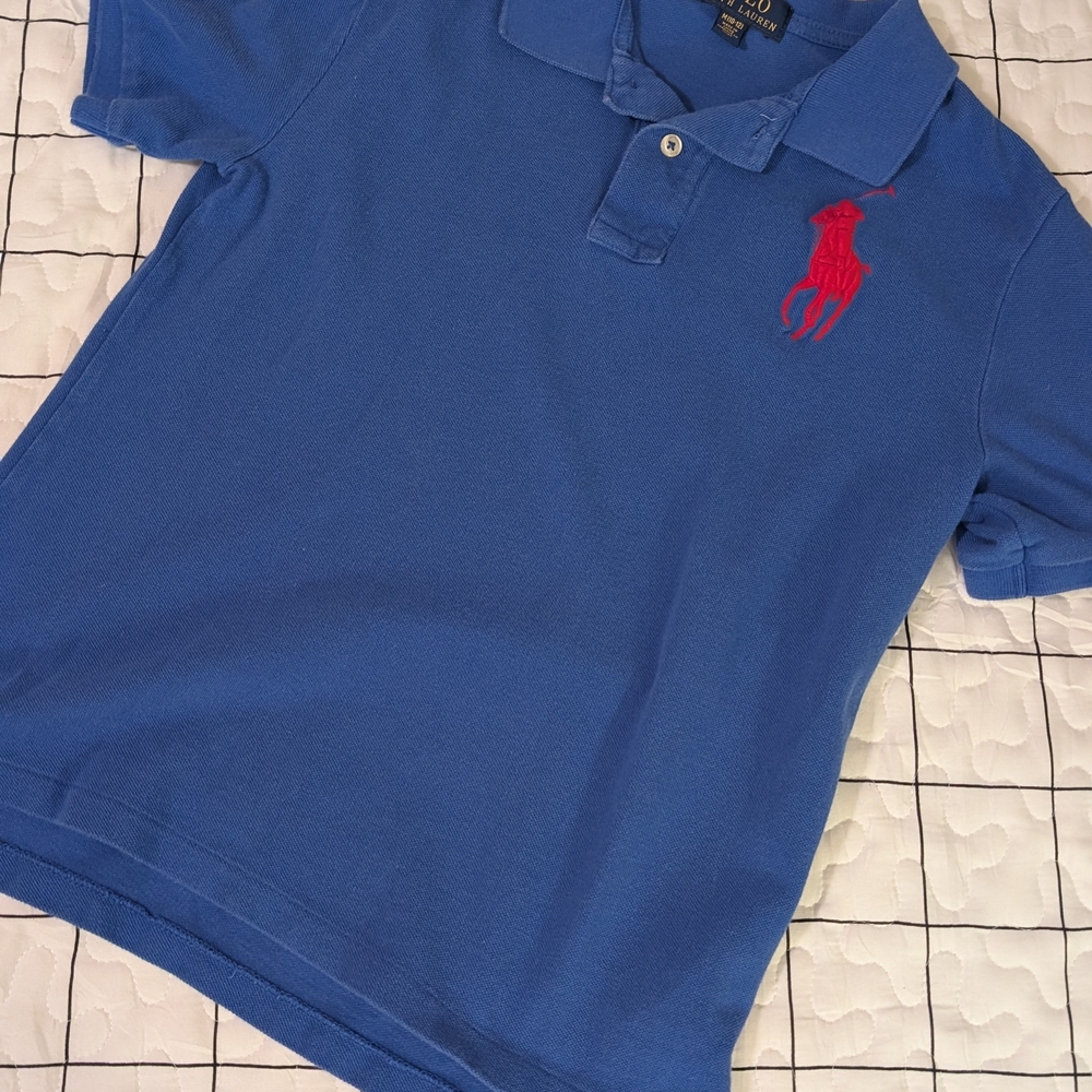 Polo by Ralph Lauren Kids Blue Polo Shirt with Red Logo